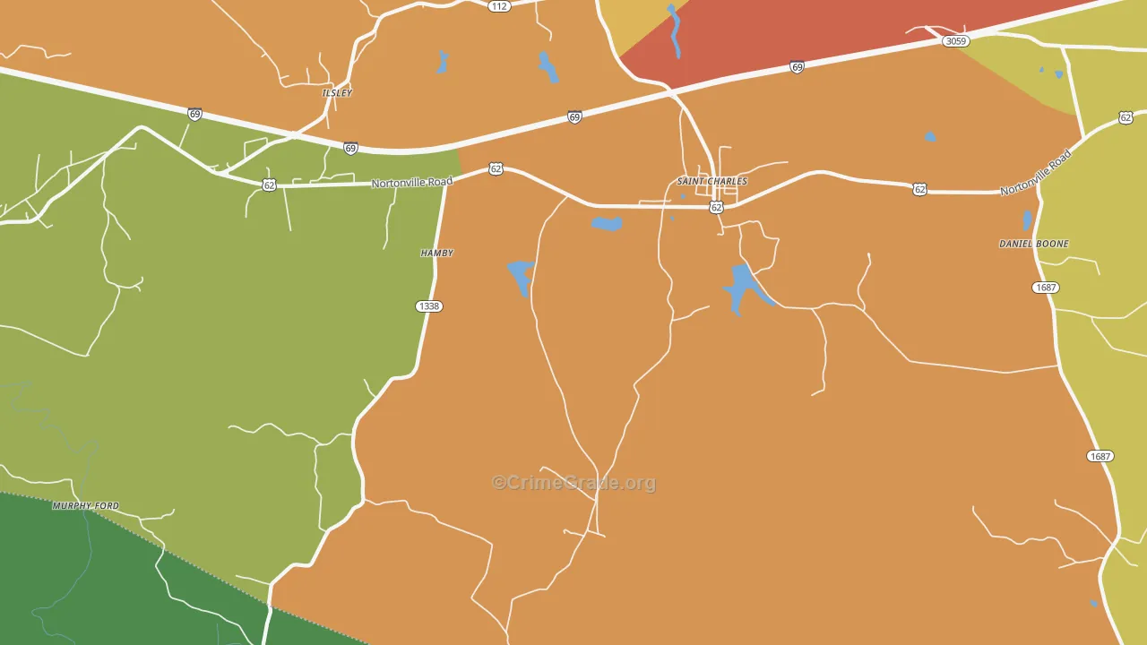 St. Charles, KY Map of Theft Rates