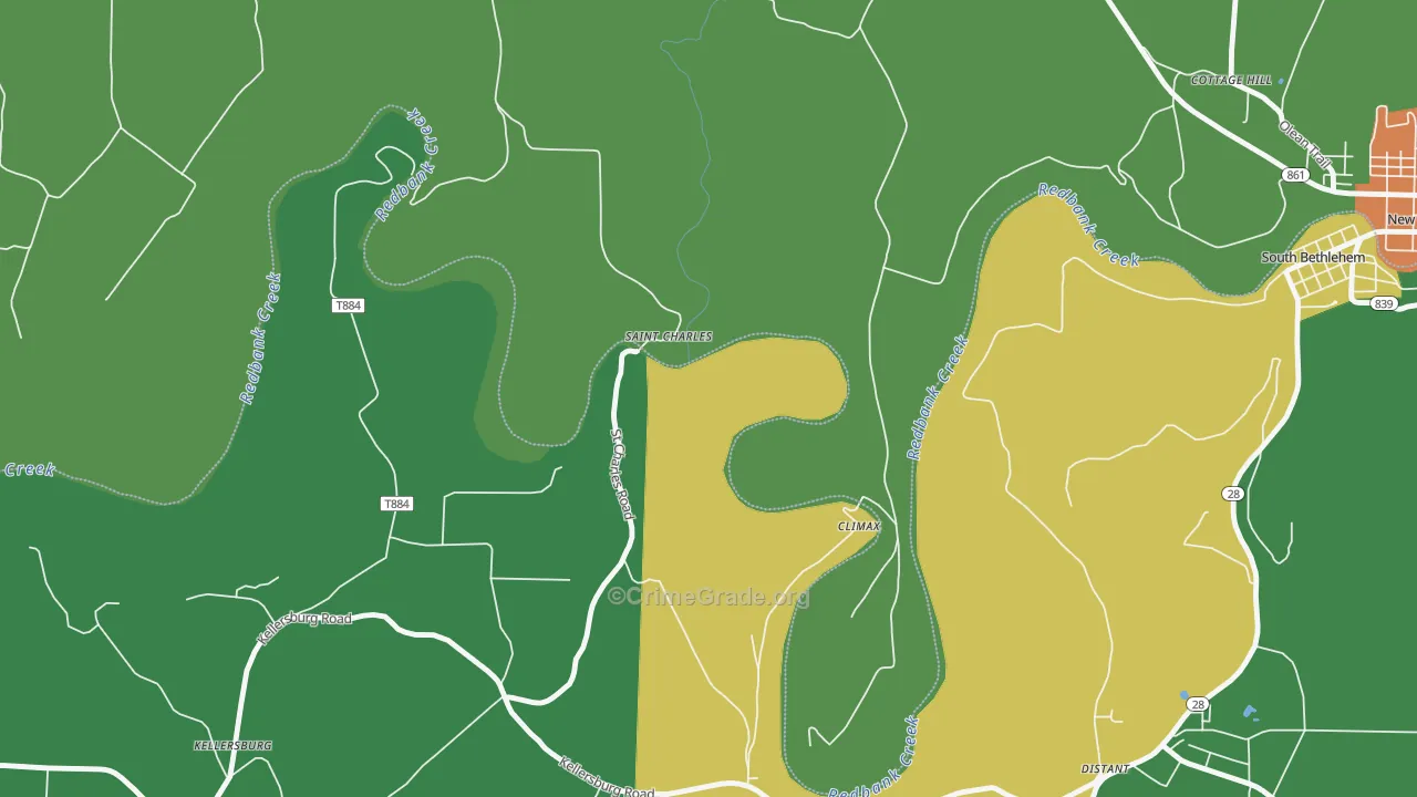 St. Charles, PA Map of Theft Rates