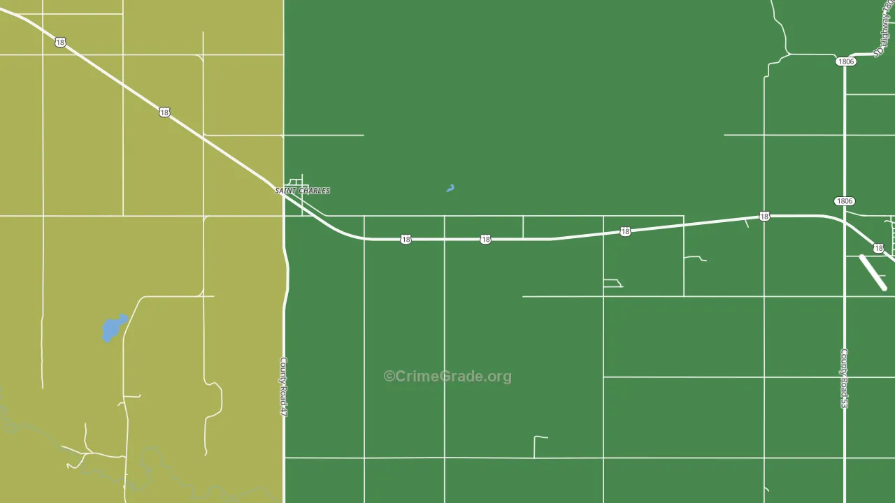 St. Charles, SD Map of Theft Rates