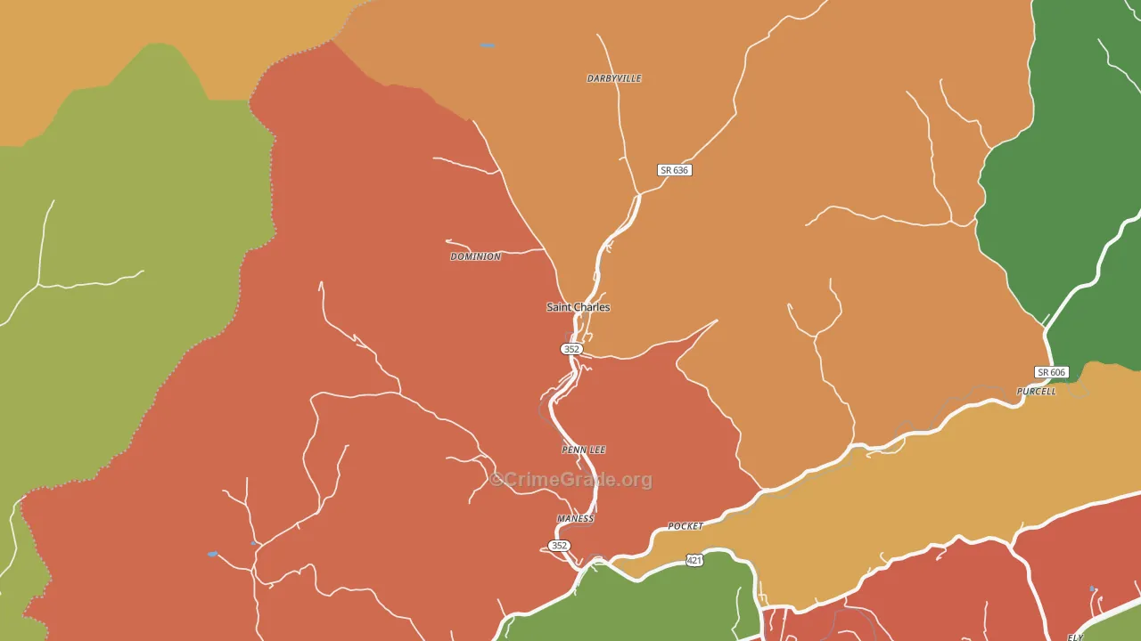 St. Charles, VA Map of Theft Rates