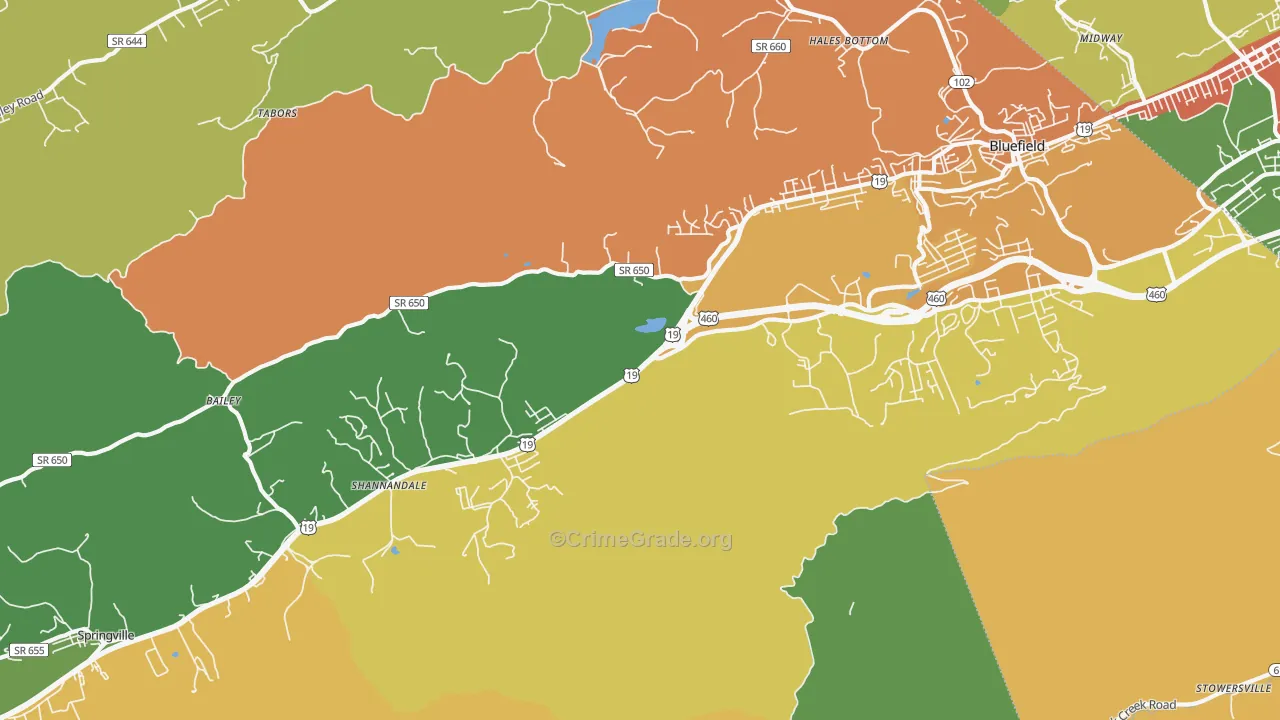 St. Clair, VA Map of Theft Rates