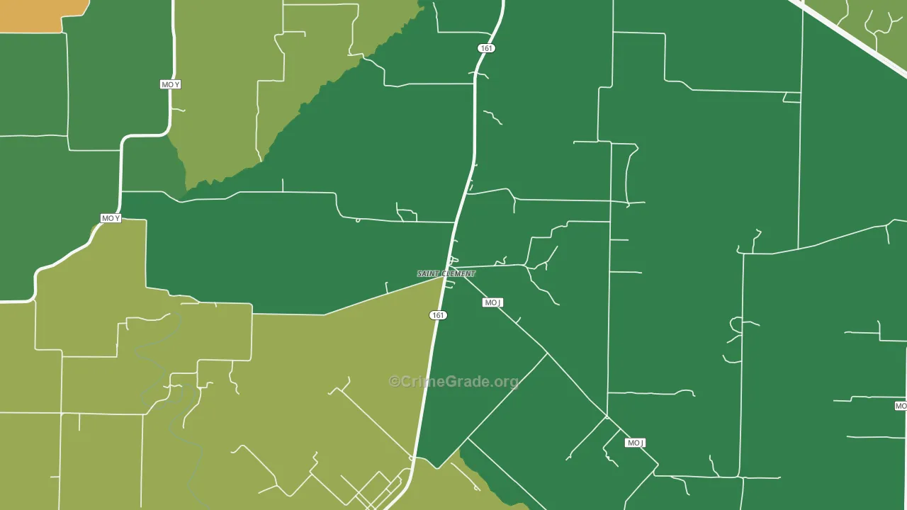 St. Clement, MO Map of Theft Rates