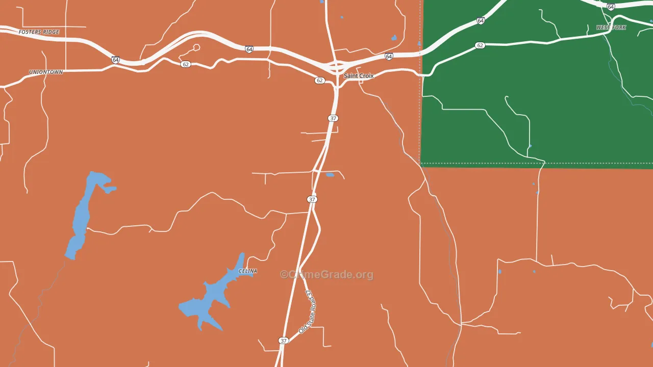 St. Croix, IN Map of Theft Rates