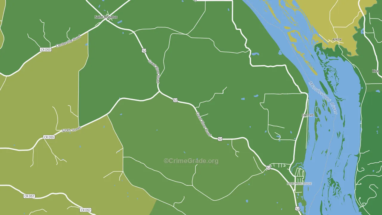 St. Donatus, IA Map of Theft Rates