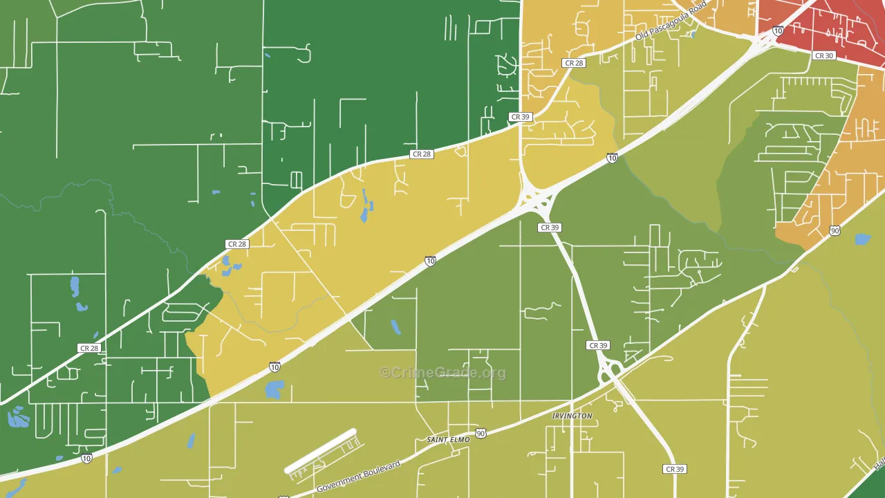 St. Elmo, AL Map of Theft Rates