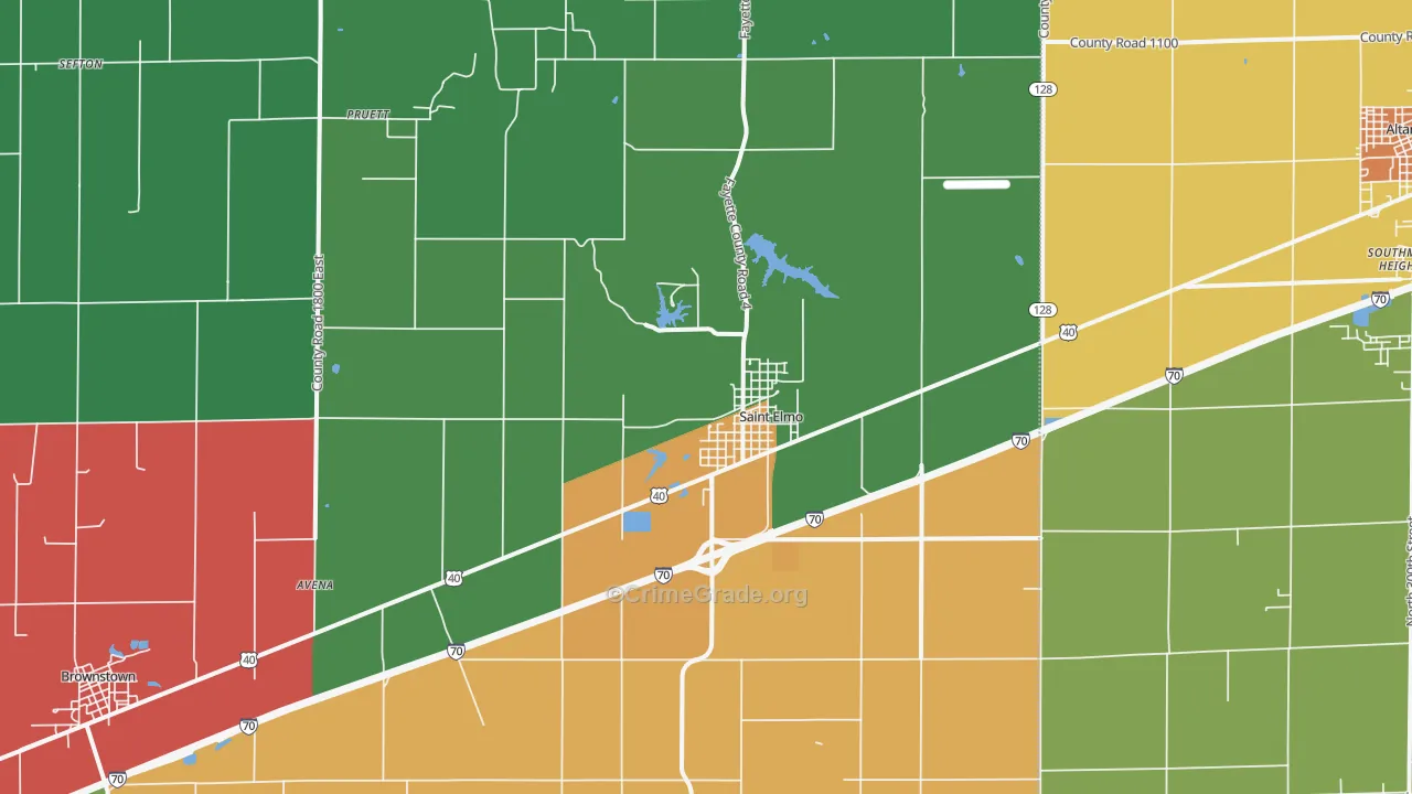 St. Elmo, IL Map of Theft Rates