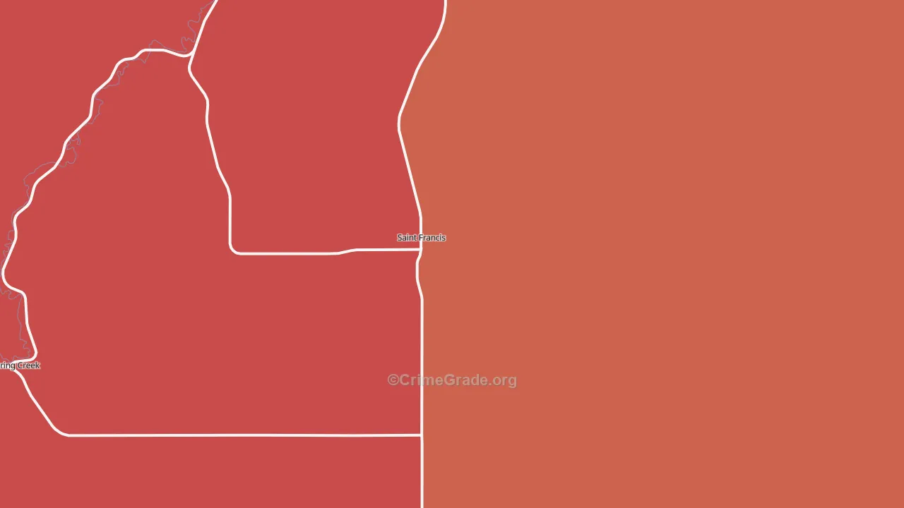 St. Francis, SD Map of Theft Rates