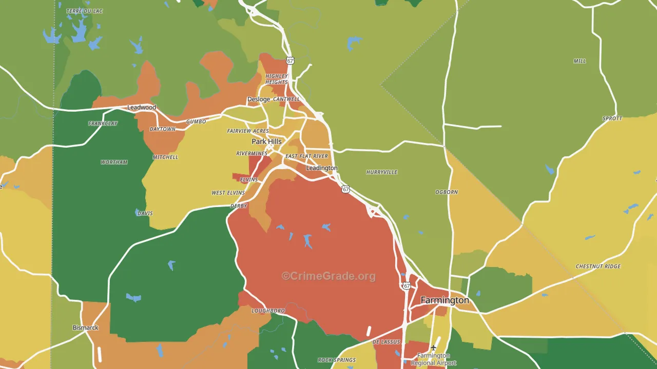 St. Francois County, MO Map of Theft Rates