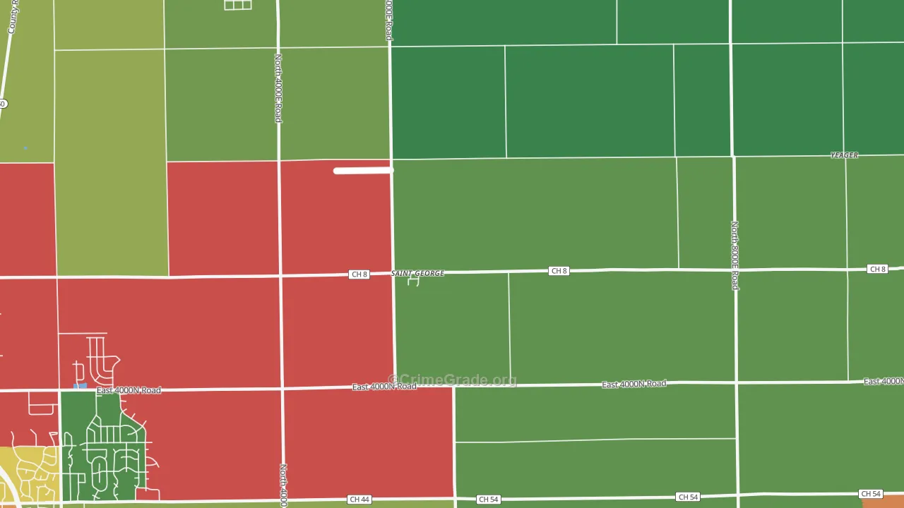 St. George, IL Map of Theft Rates