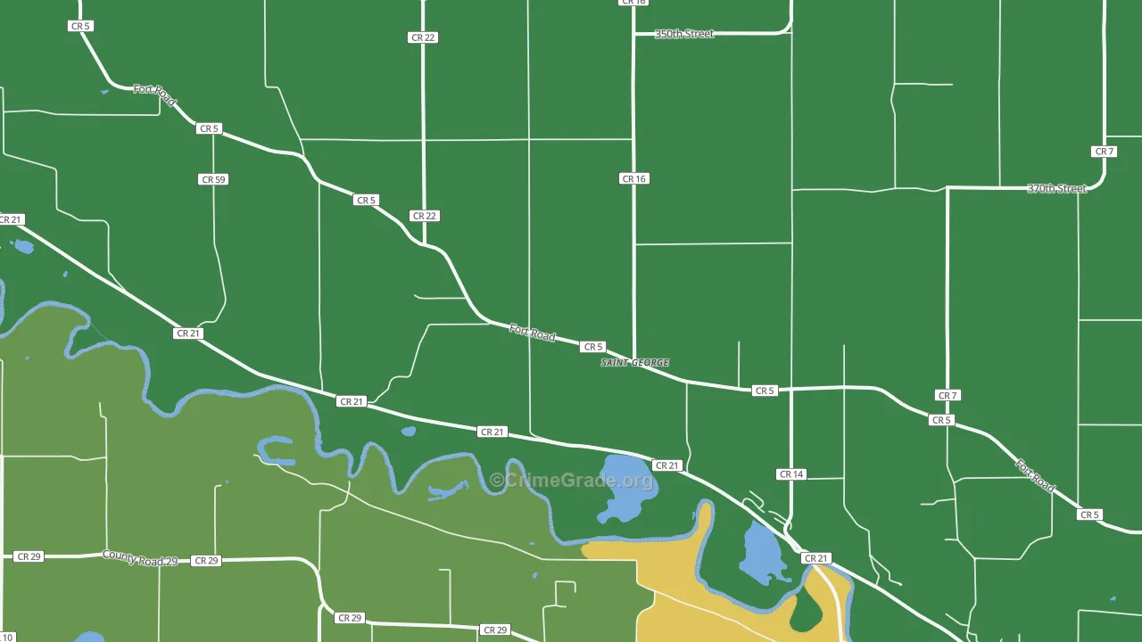 St. George, MN Map of Theft Rates