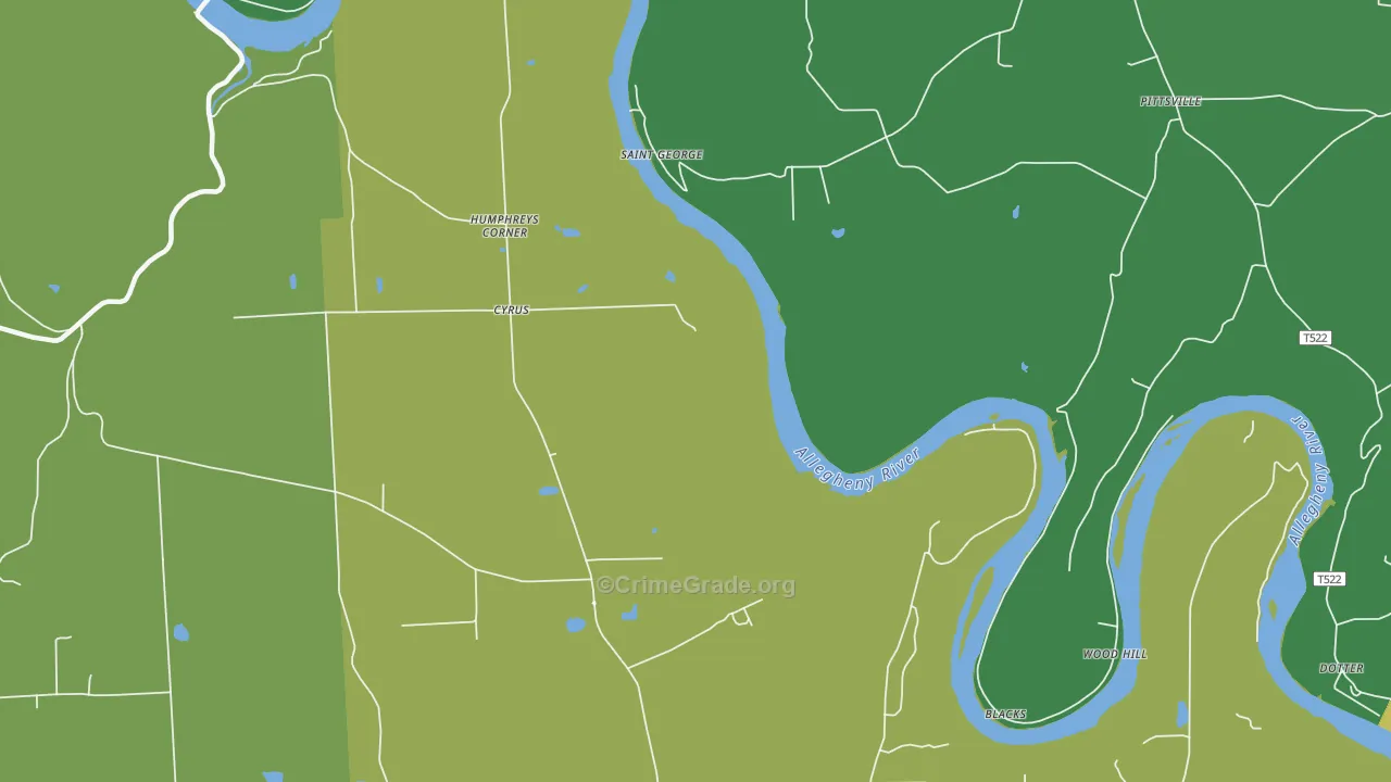 St. George, PA Map of Theft Rates