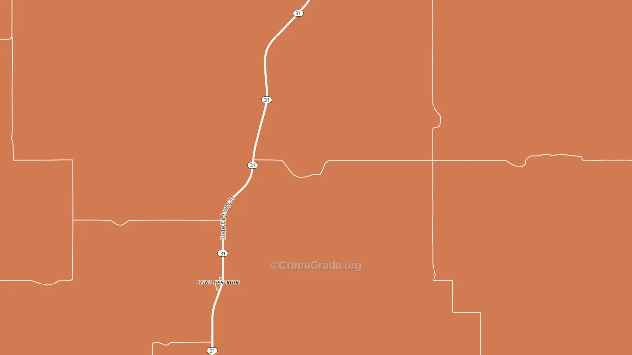 St. Gertrude, ND Map of Theft Rates