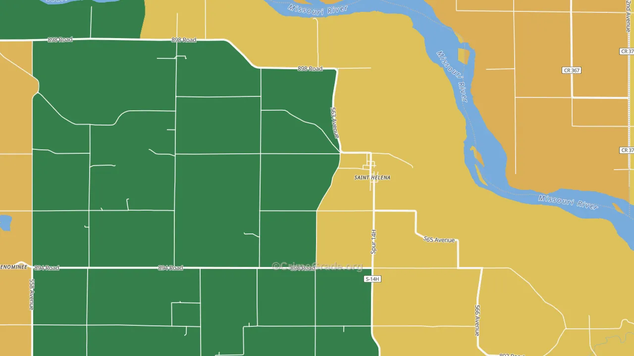 St. Helena, NE Map of Theft Rates