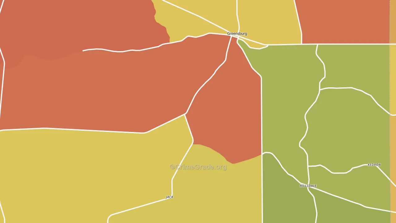 St. Helena Parish, LA Map of Theft Rates
