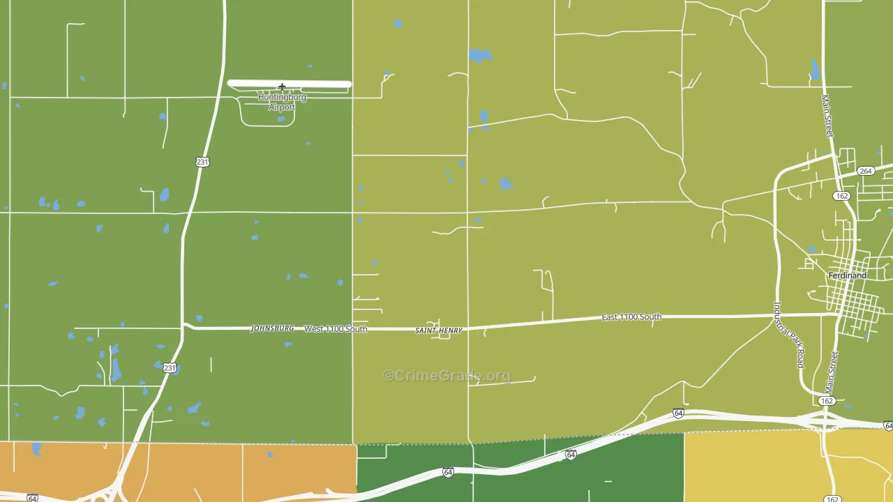 St. Henry, IN Map of Theft Rates