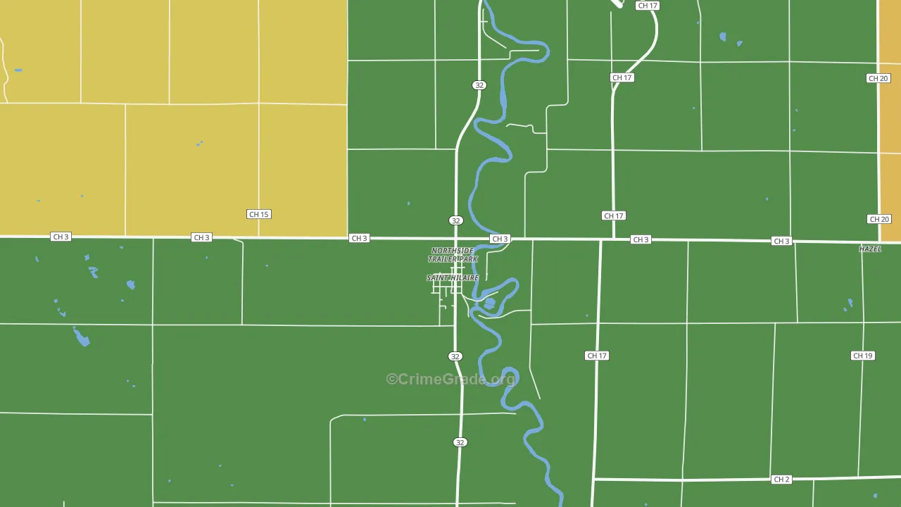 St. Hilaire, MN Map of Theft Rates