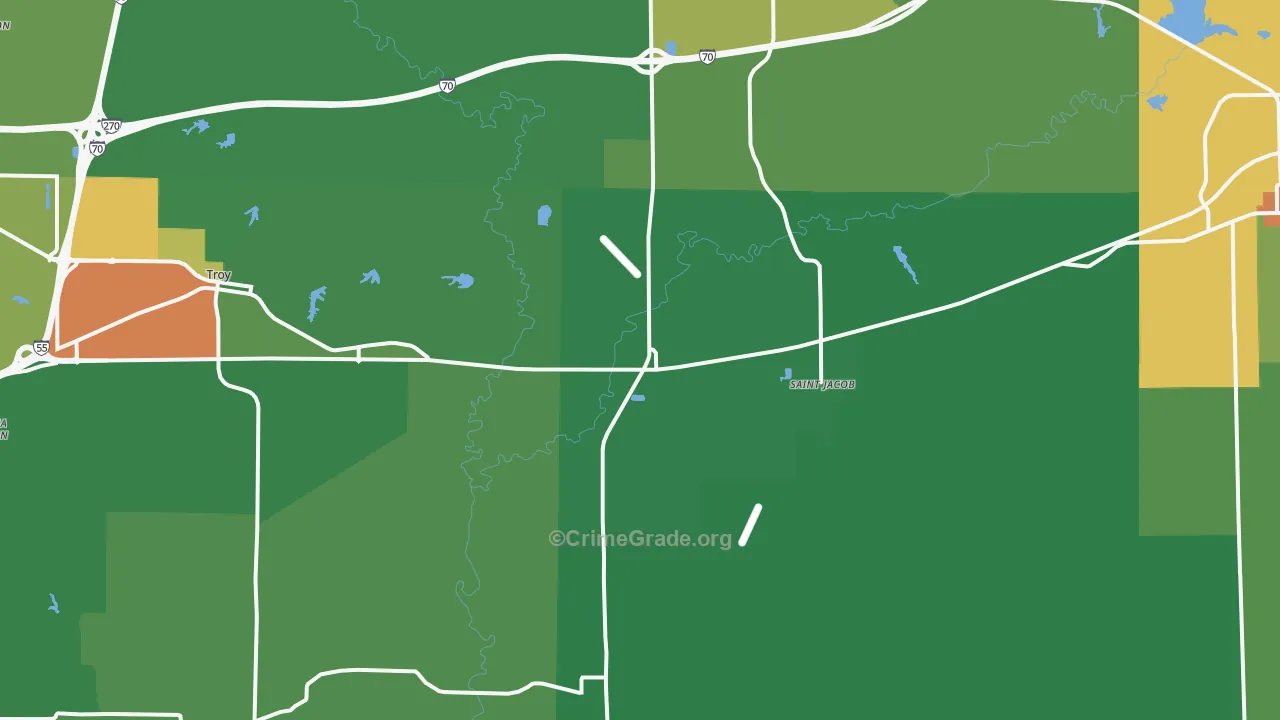 St. Jacob, IL Map of Theft Rates