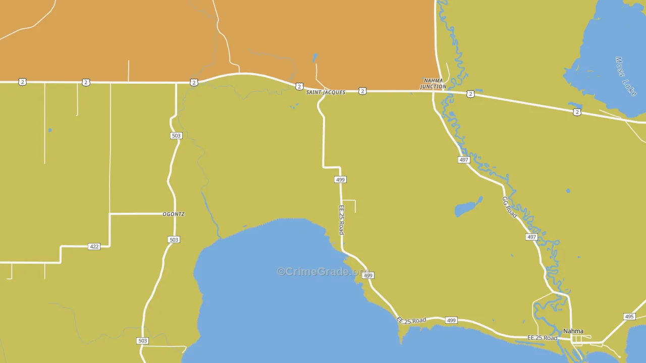 St. Jacques, MI Map of Theft Rates
