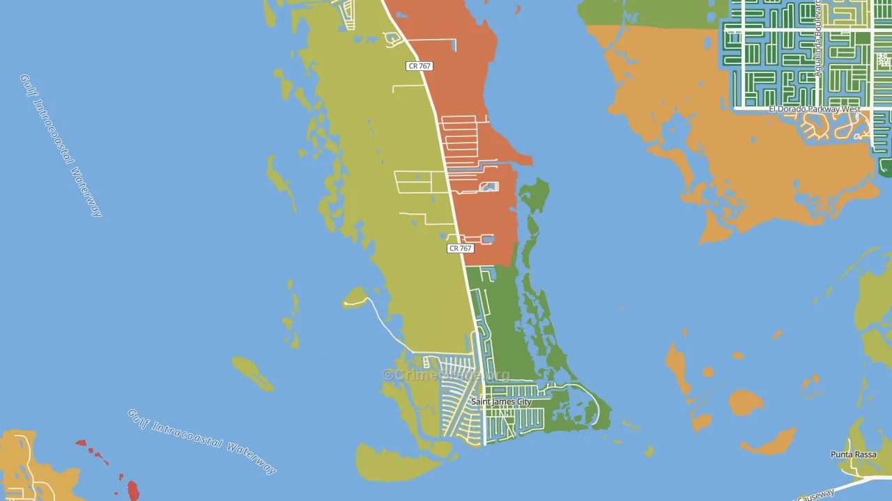 St. James City, FL Map of Theft Rates