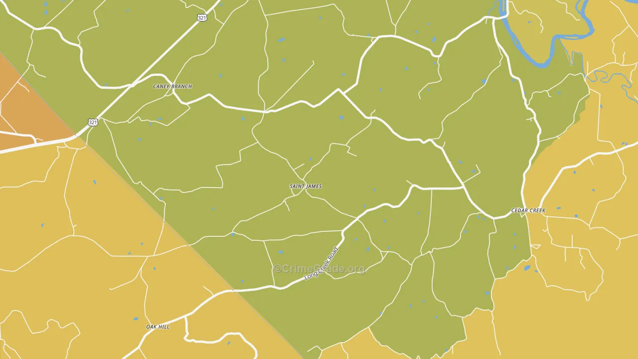 St. James, TN Map of Theft Rates