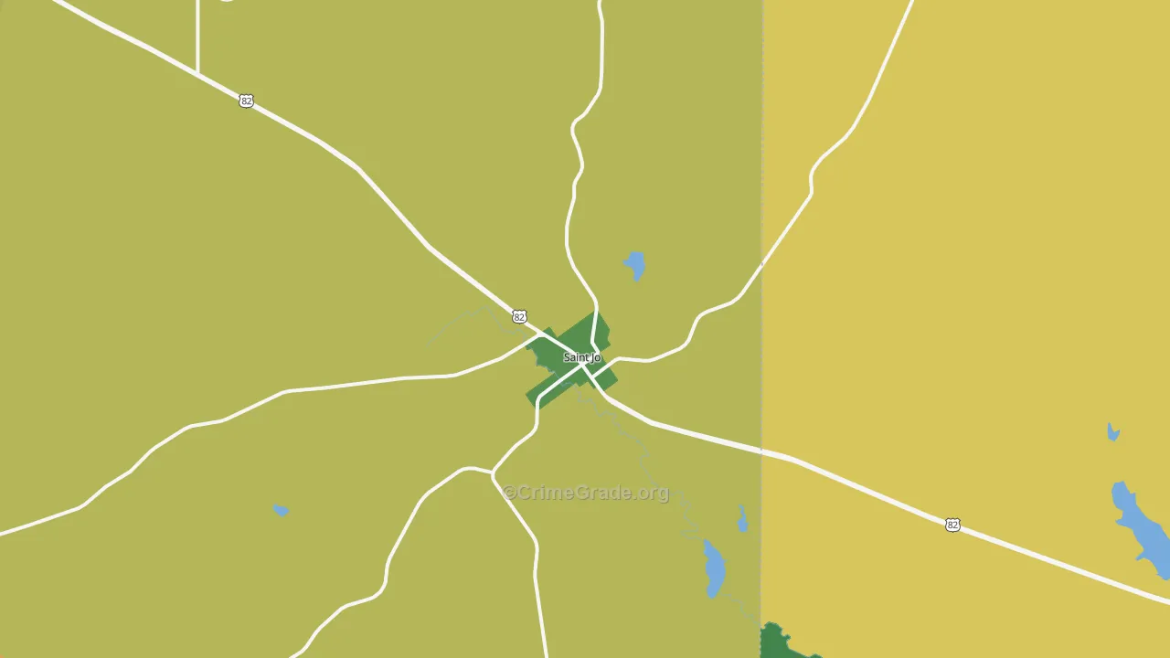 St. Jo, TX Map of Theft Rates