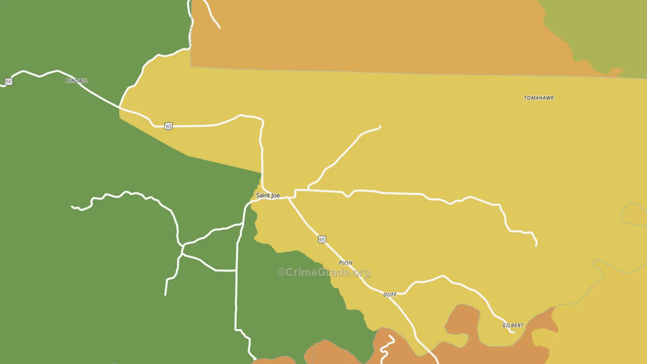 St. Joe, AR Map of Theft Rates