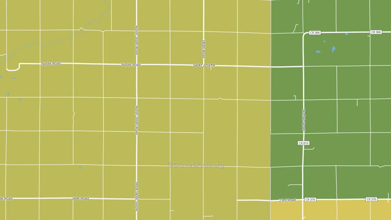 St. Joseph, KS Map of Theft Rates