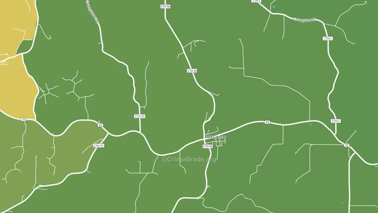 St. Joseph, WI Map of Theft Rates