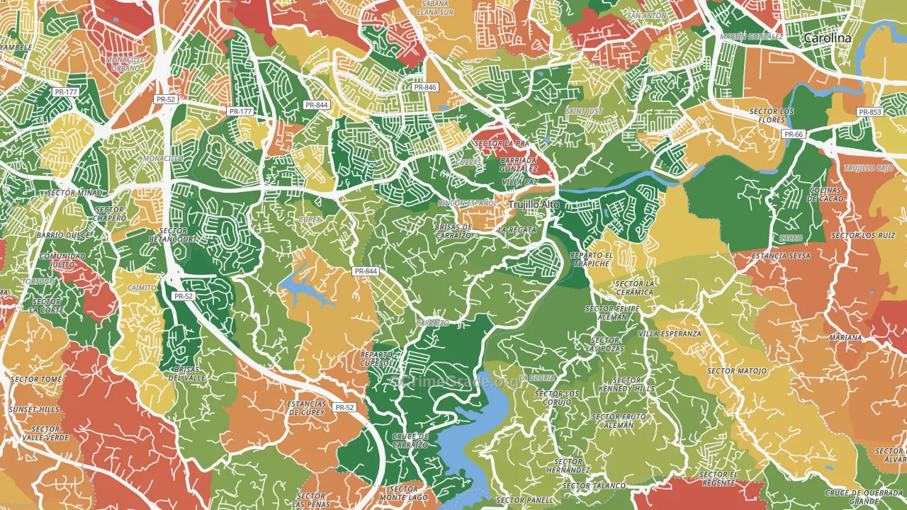 St. Just, PR Map of Theft Rates