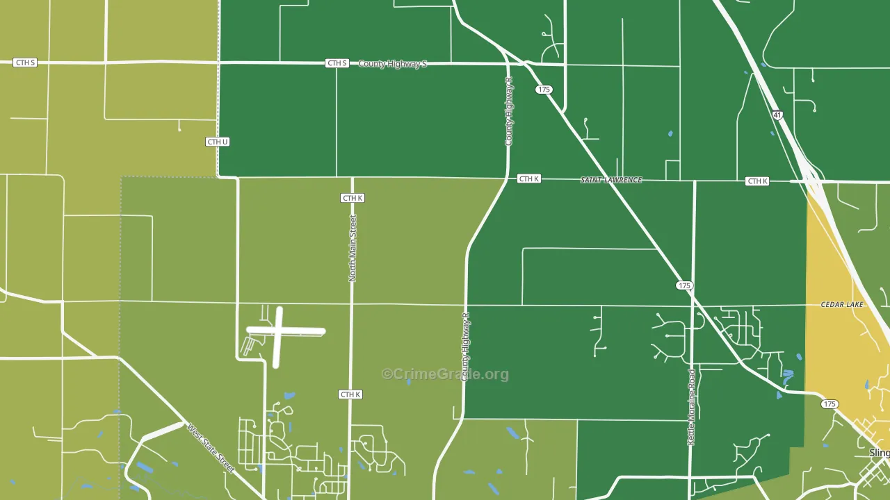 St. Lawrence, WI Map of Theft Rates