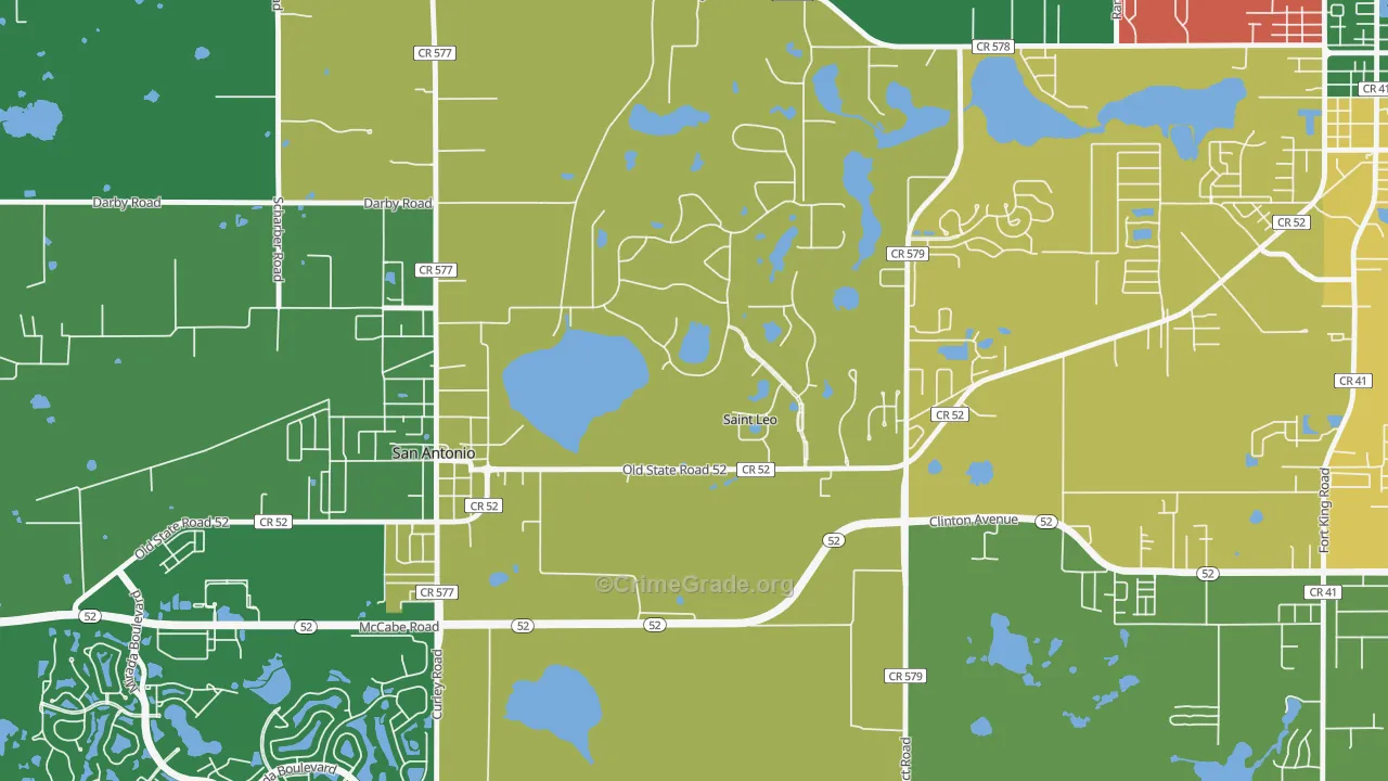 St. Leo, FL Map of Theft Rates