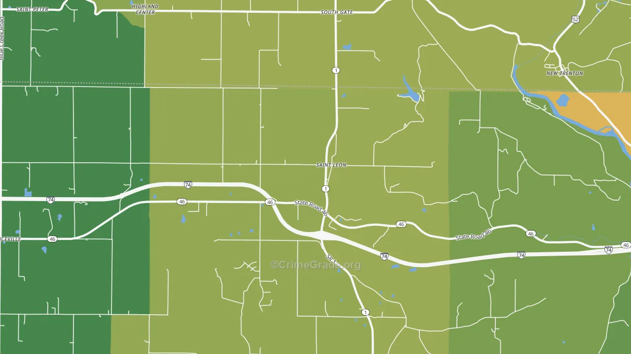 St. Leon, IN Map of Theft Rates