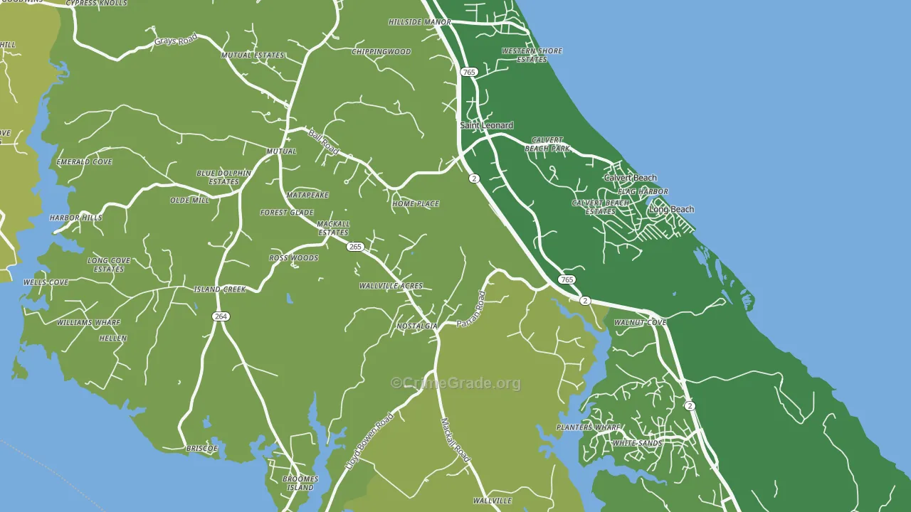 St. Leonard, MD Map of Theft Rates
