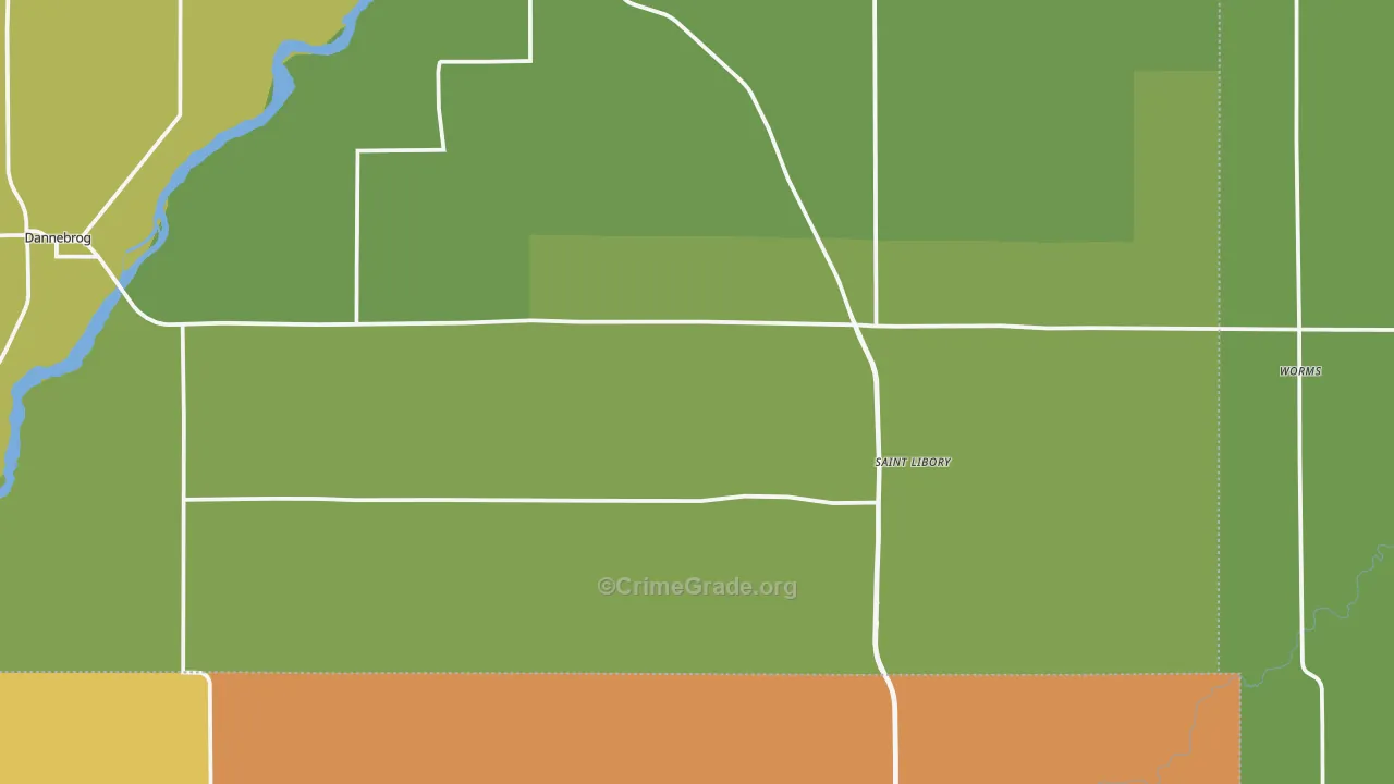 St. Libory, NE Map of Theft Rates