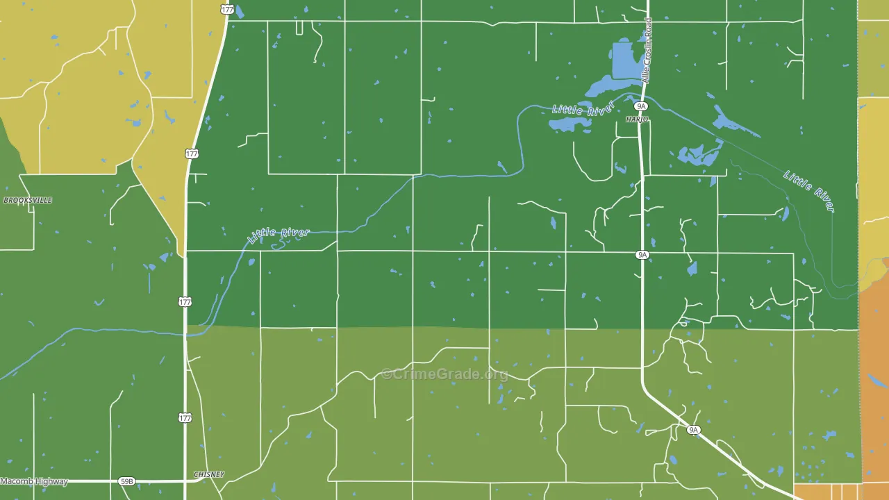 St. Louis, OK Map of Theft Rates