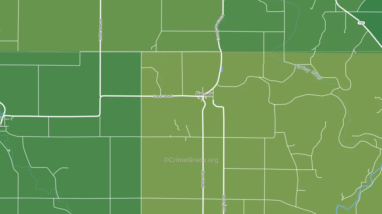 St. Lucas, IA Map of Theft Rates