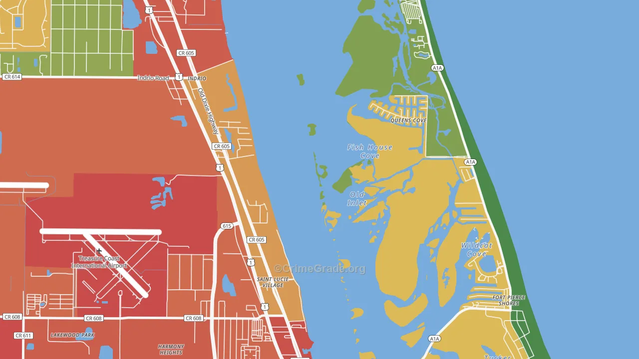 St. Lucie Village, FL Map of Theft Rates