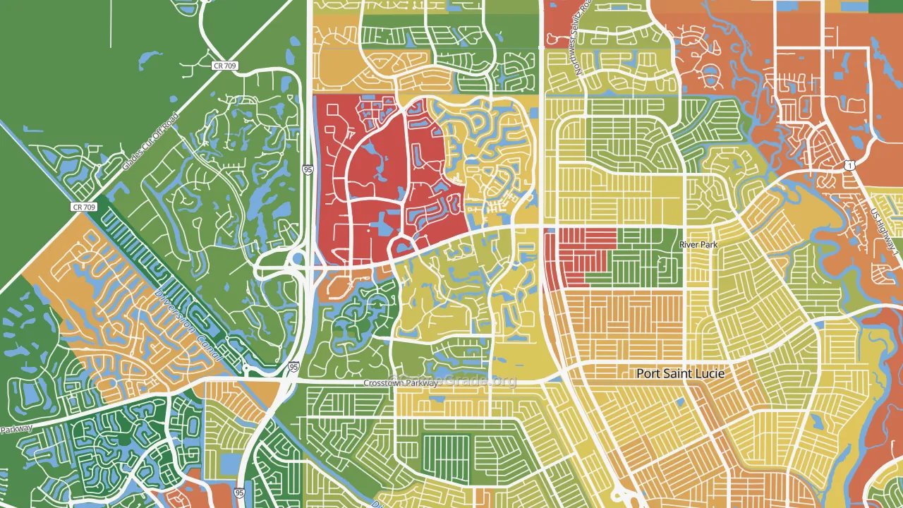 St. Lucie West, Port St. Lucie, FL Map of Theft Rates
