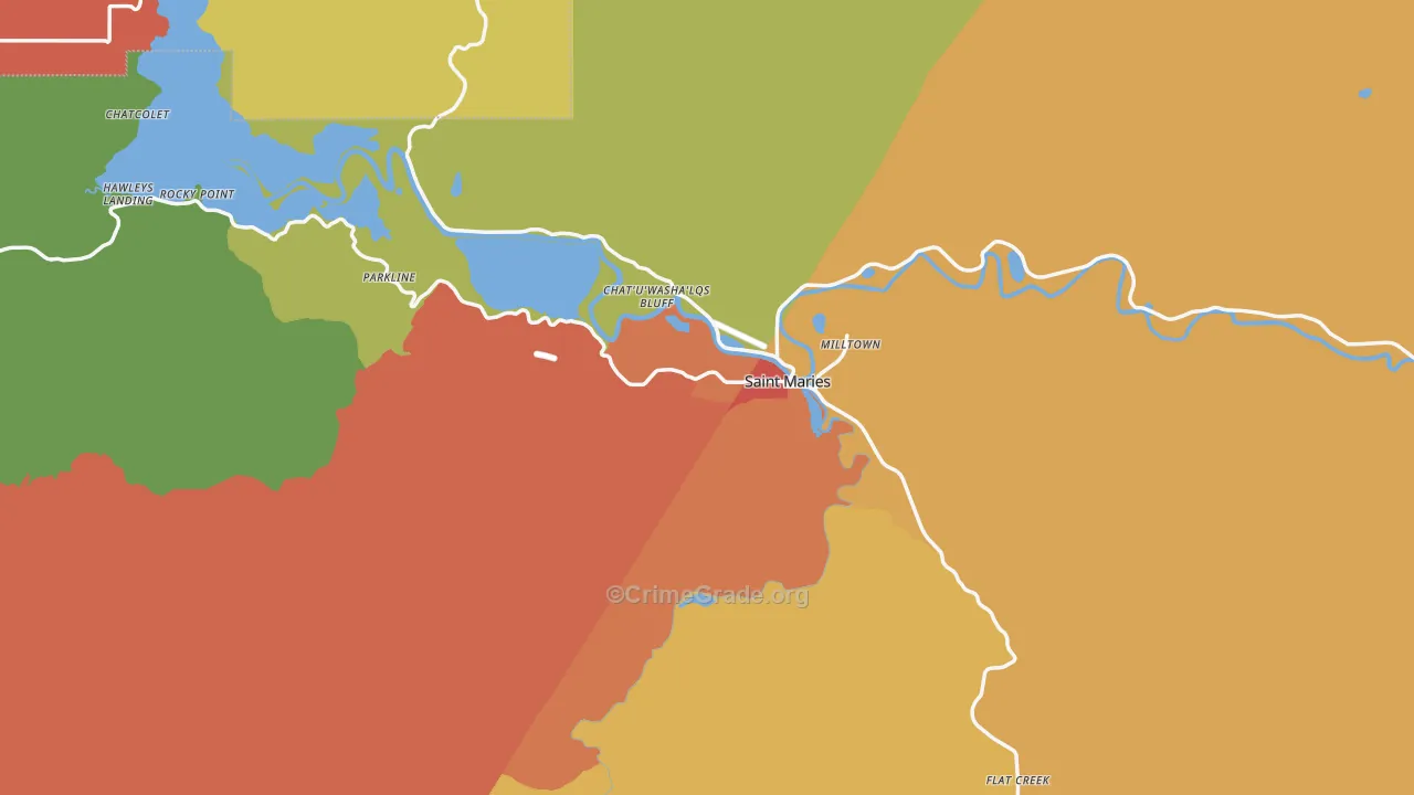 St. Maries, ID Map of Theft Rates