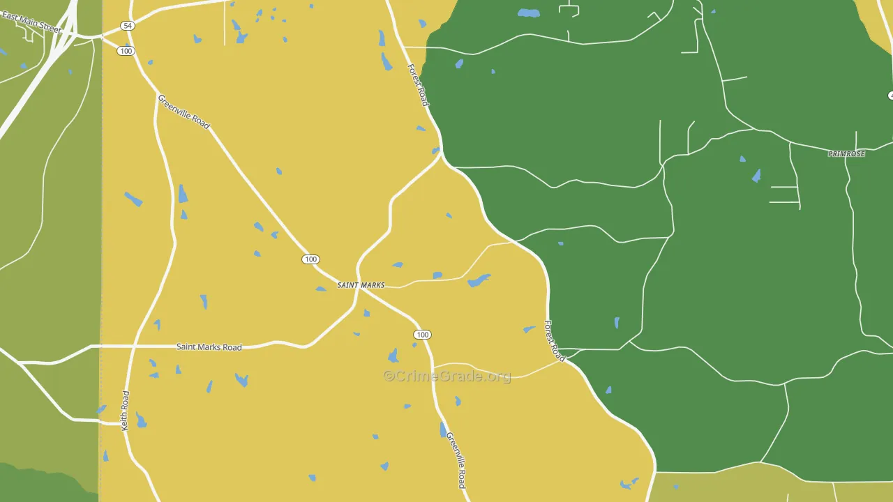 St. Marks, GA Map of Theft Rates