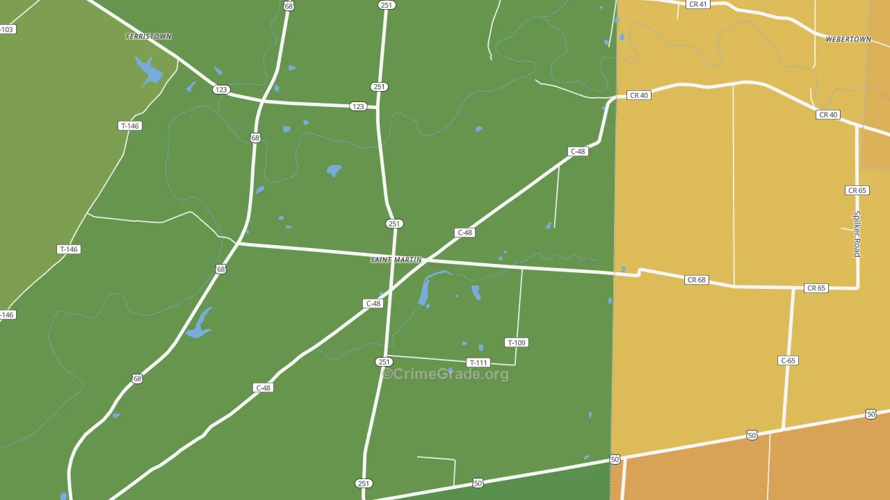 St. Martin, OH Map of Theft Rates