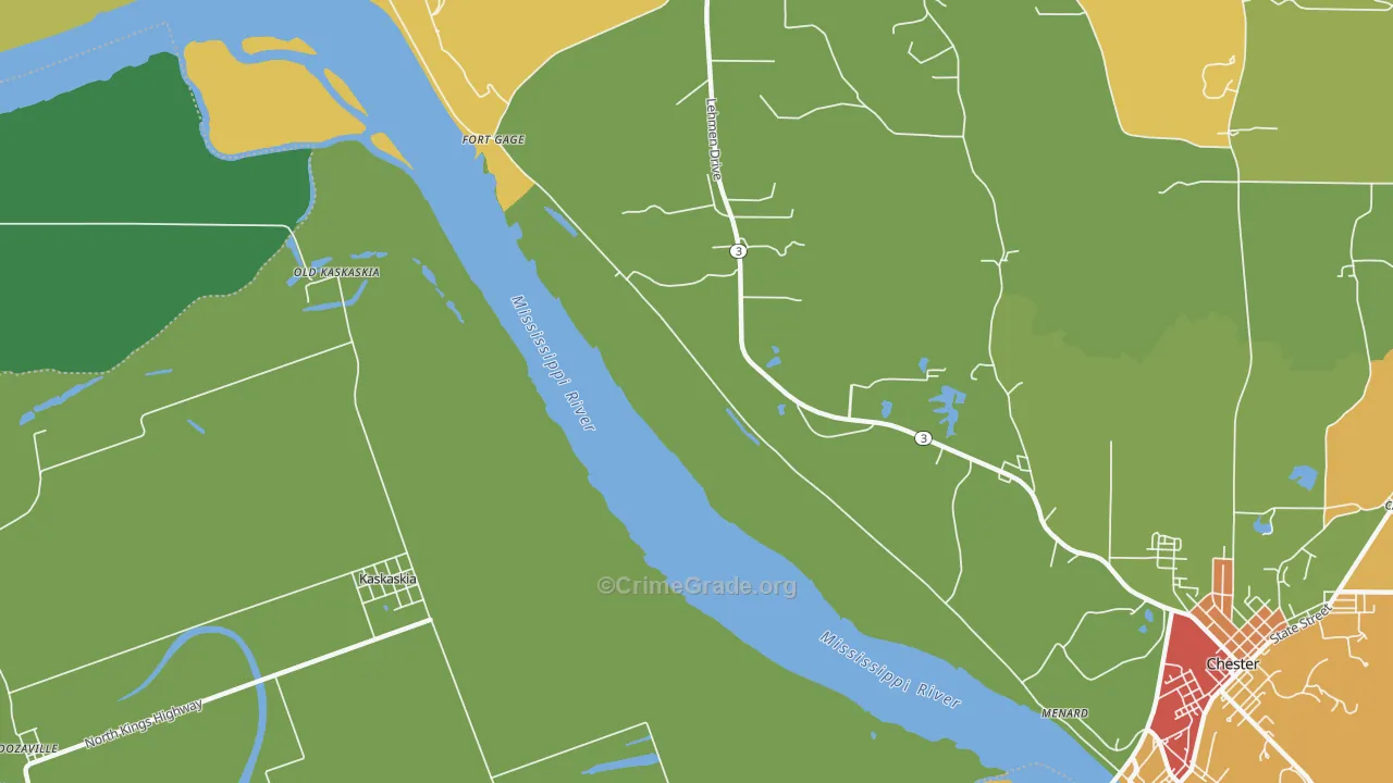 St. Mary, IL Map of Theft Rates
