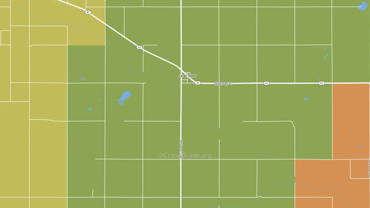 St. Mary, NE Map of Theft Rates