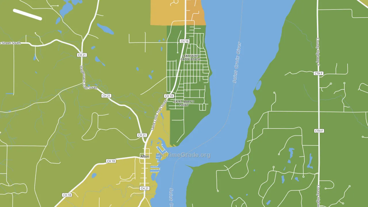 St. Marys Point, MN Map of Theft Rates