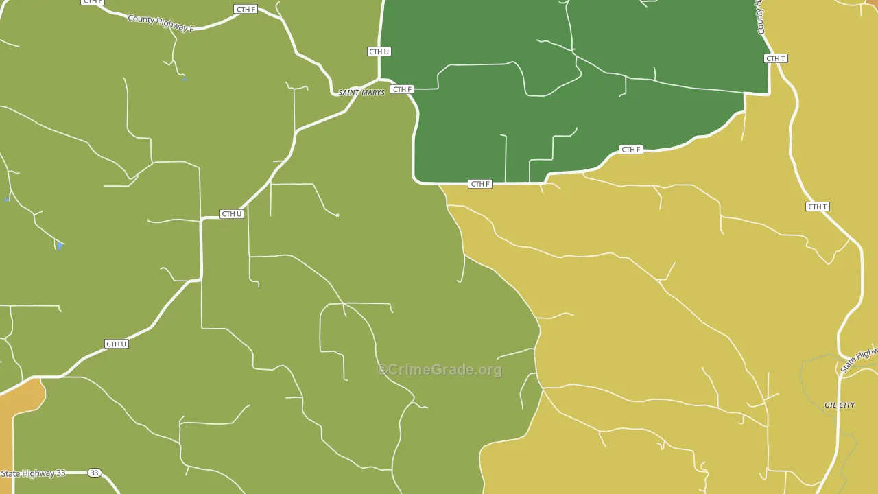 St. Marys, WI Map of Theft Rates