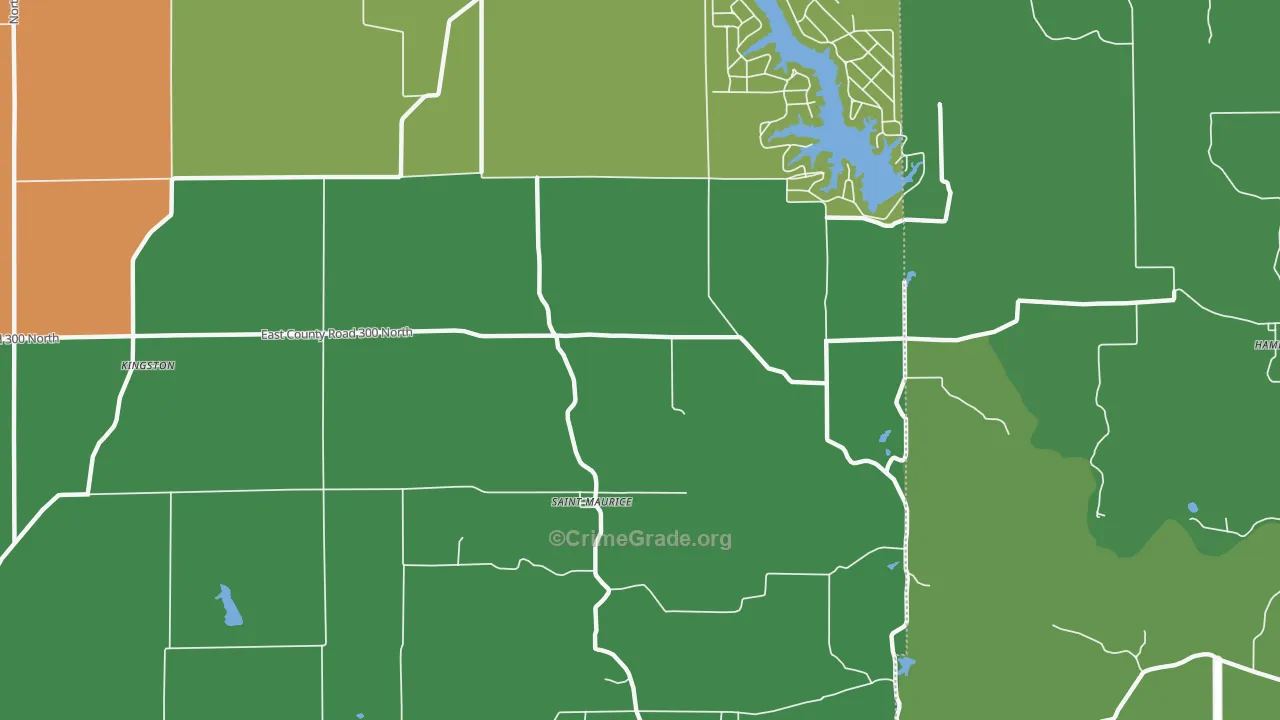 St. Maurice, IN Map of Theft Rates