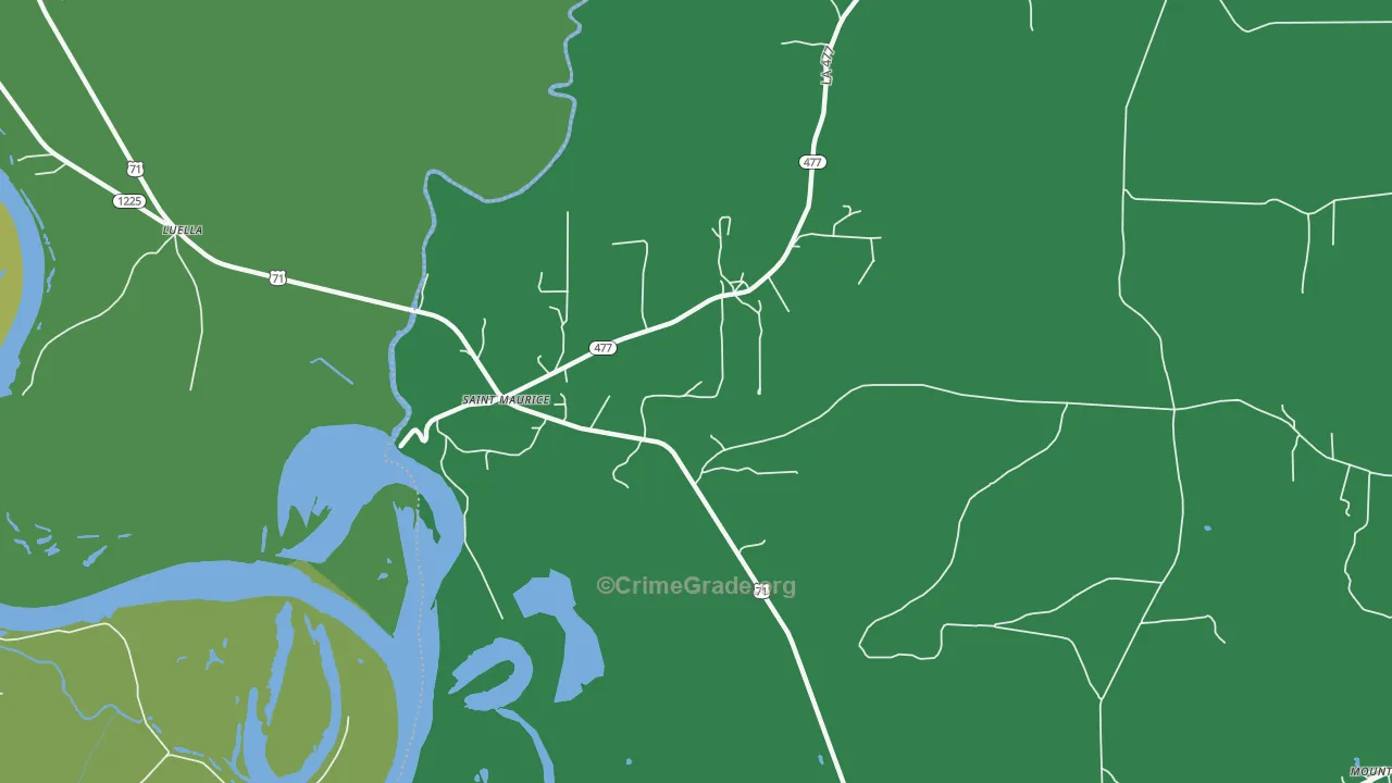St. Maurice, LA Map of Theft Rates