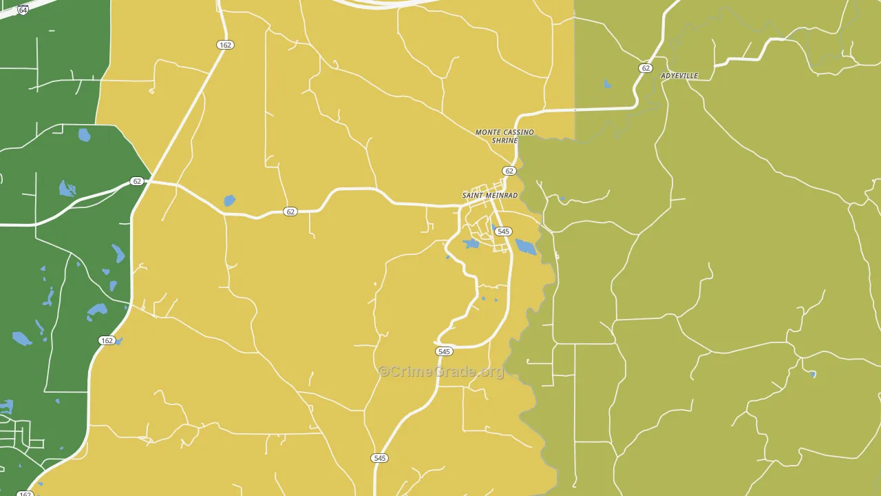 St. Meinrad, IN Map of Theft Rates