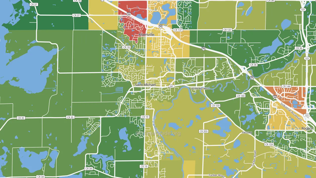 St. Michael, MN Map of Theft Rates