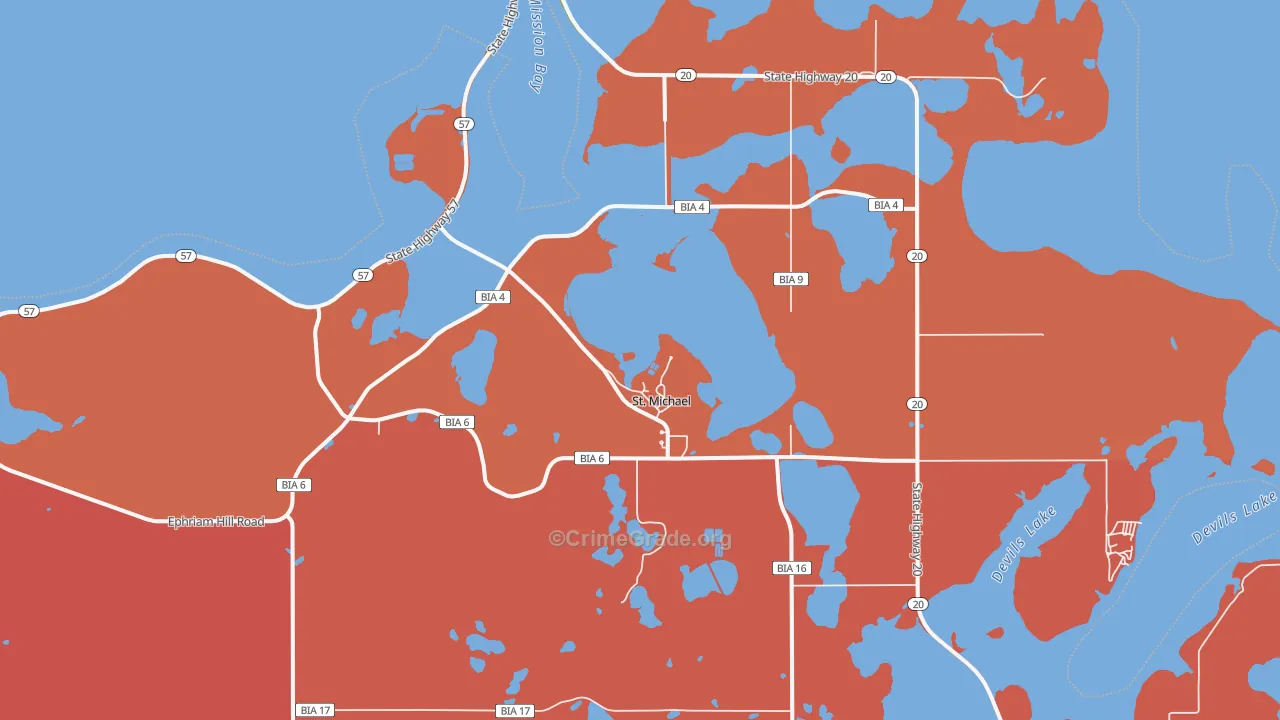 St. Michael, ND Map of Theft Rates